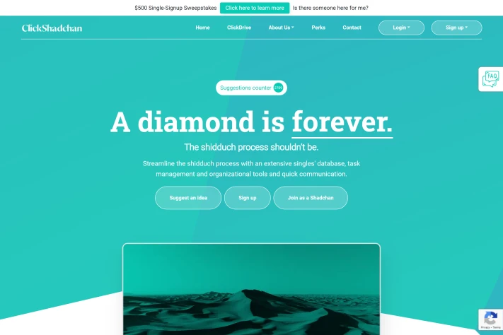 ClickShadchan is a Jewish matchmaking platform that connects singles with professional shadchanim, offering secure and faith-based match suggestions.